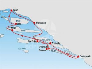 Southern Dalmatia explorer cruise route