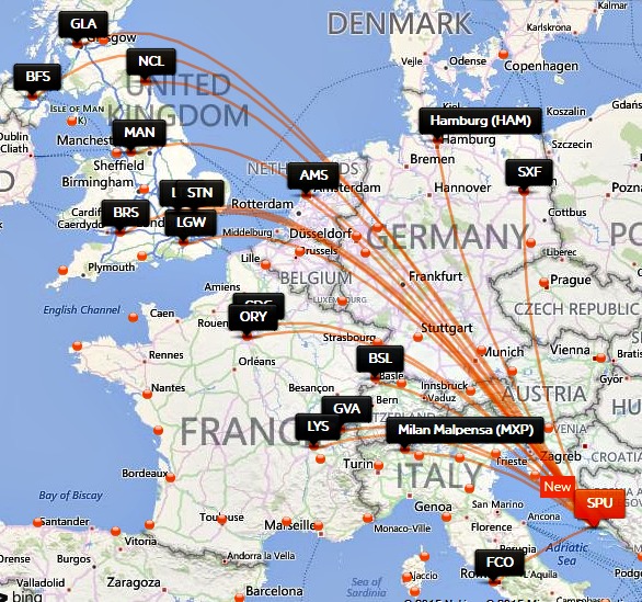 EasyJet Split Flight Map