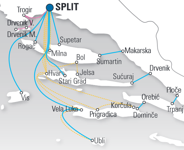 split to vela luka catamaran