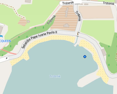 Trstenik beach map