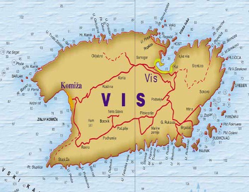 Vis island map