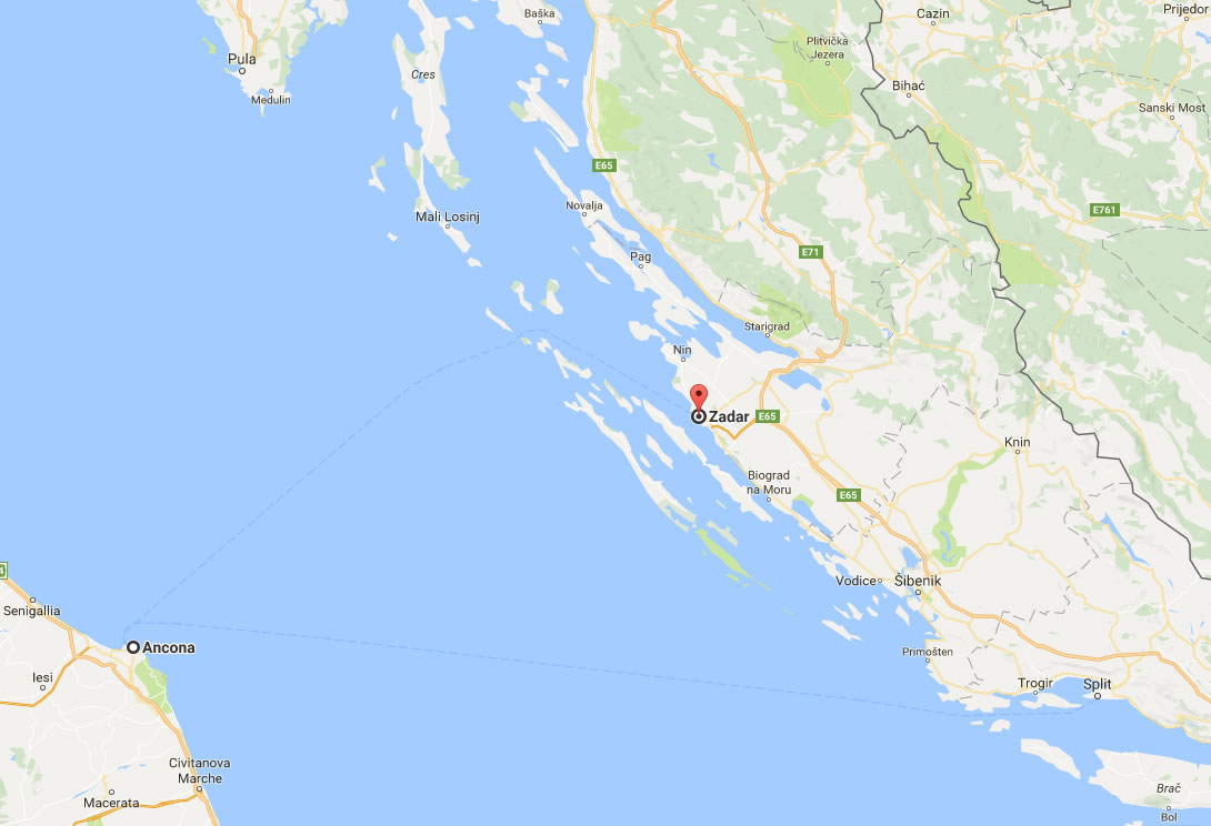 Ancona to Zadar Ferry Route