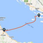 Pescara to Stari Grad ferry route map