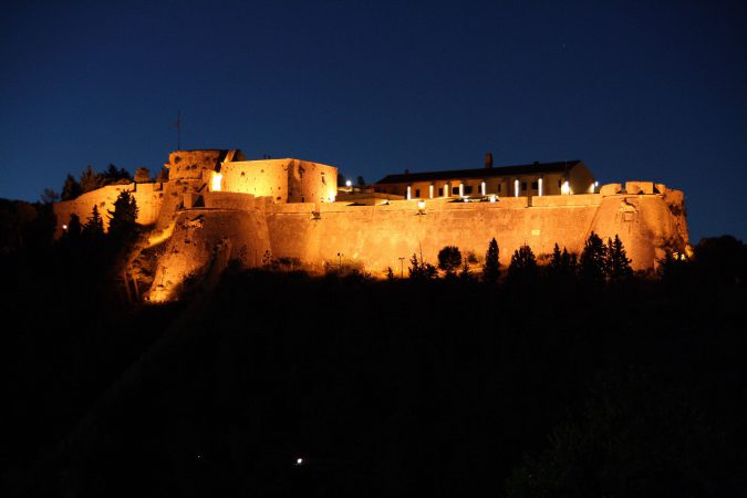 Spanish fortress by night (Hvar town)