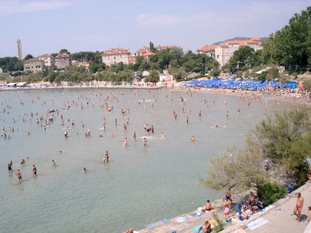 Bacvice sandy beach in Split, Croatia