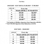 Makarska - Sumartin (Brac island) ferry schedule