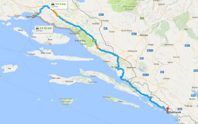 Split to Dubrovnik car route