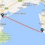 Venice to Rovinj ferry route map