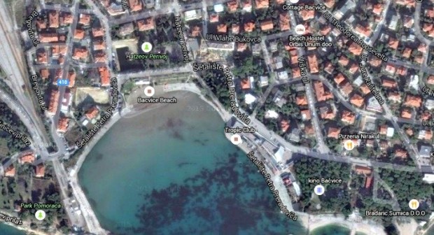 Bacvice beach map