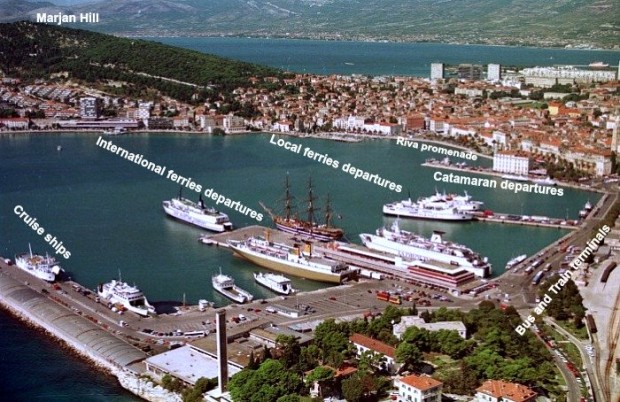 Split ferry port berths