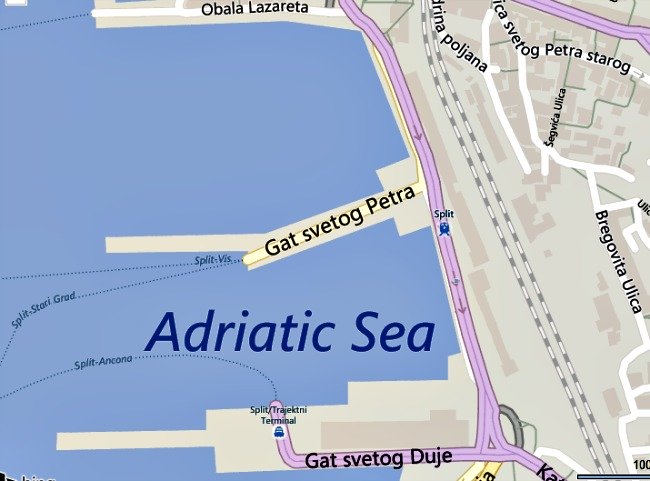 Split ferry port map