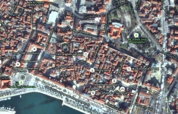 Split old town map