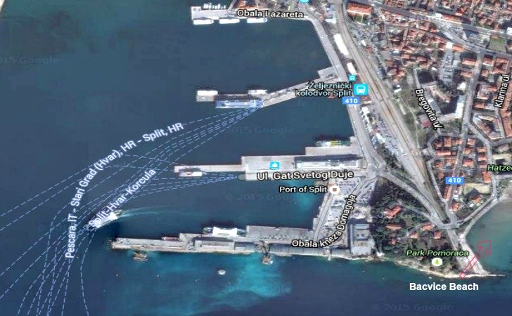 Split port (harbor) map
