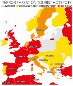 Terror Threat on Tourist Hotspots in Europe